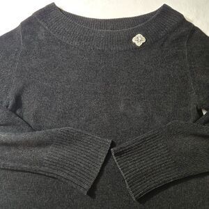 Erika Vintage Sweater Black Long Sleeve, Round Neck Women’s Size PS Petite Small